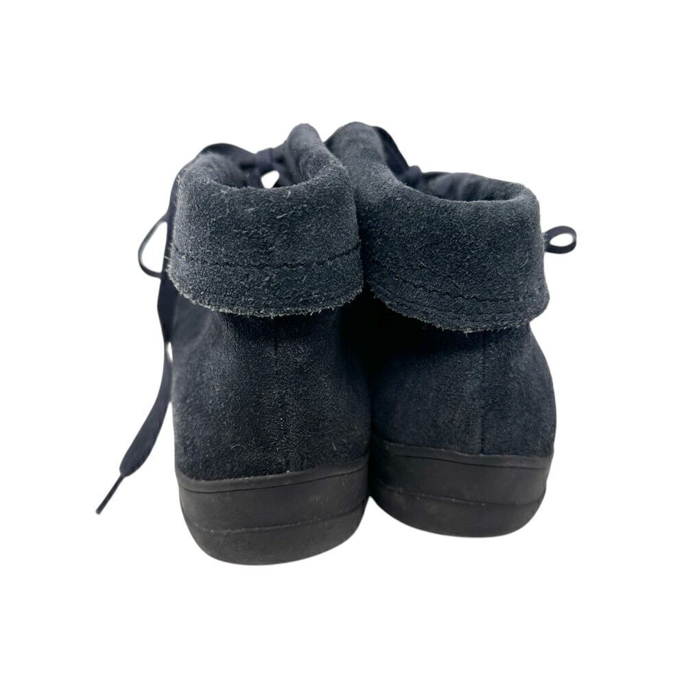 Bussola‎ Kolding Keisha Silk Suede Navy Blue Suede Lace Up Booties Size 39 (8) - Picture 2 of 7
